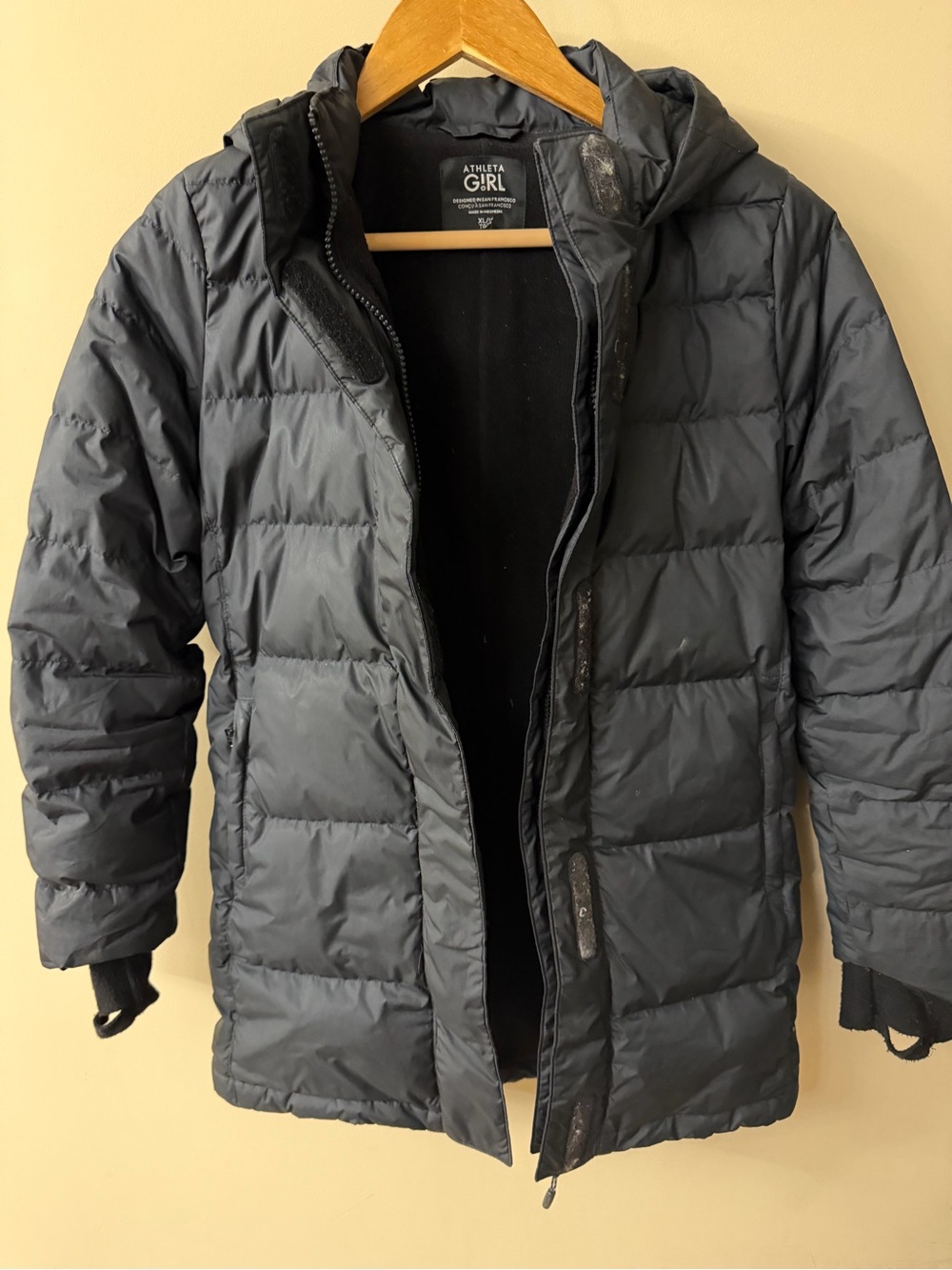 Athleta Girl Long Puffer Winter Coat, Size 14